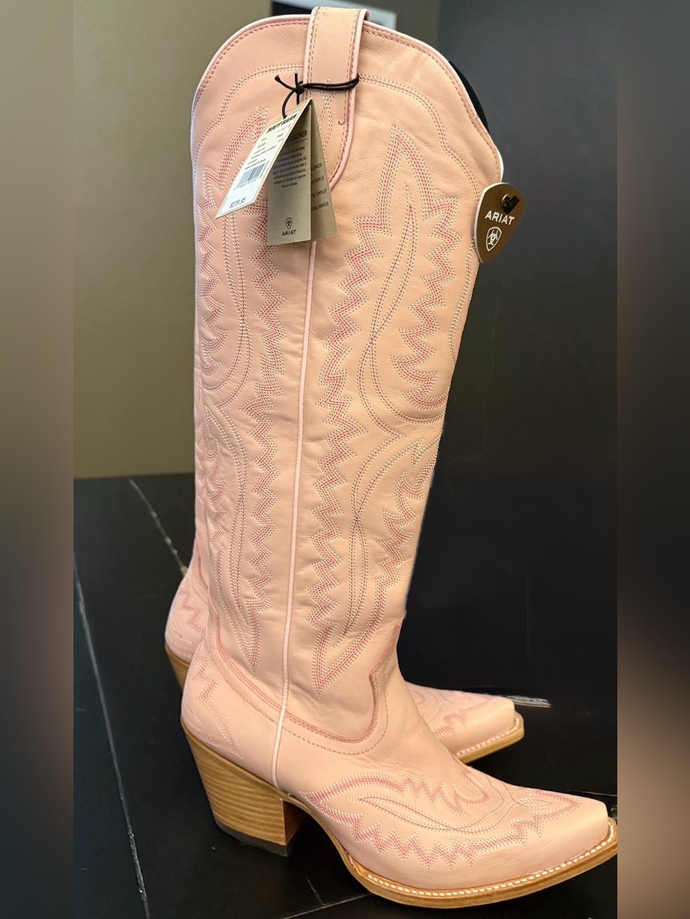 Ariat Pink Embroidered Western Heeled Boots